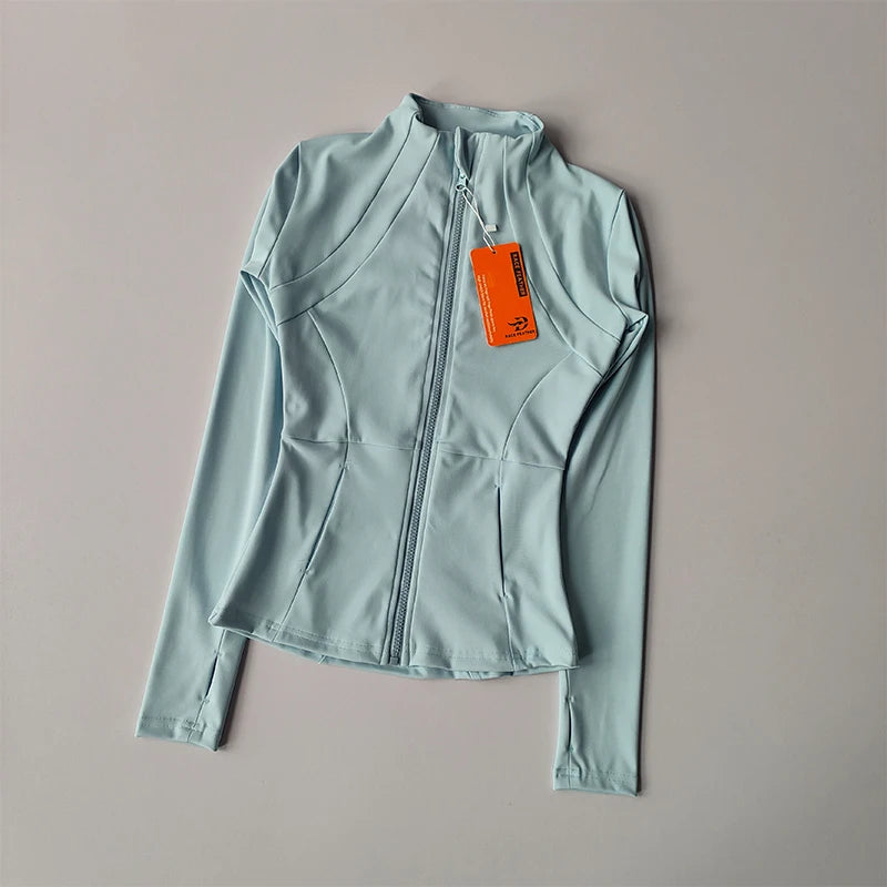 Sports Coat, Women's Autumn and Winter Slim Fit, Professional Quick Drying Clothes Slimming Sports Long Sleeved Prati Yoga Top