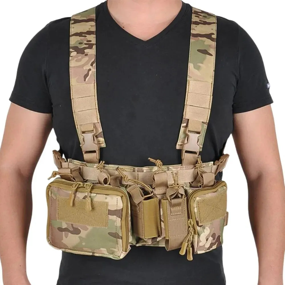 Tactical Chest Rig Vest - 500D Nylon Modular Gear for Airsoft & Hunting