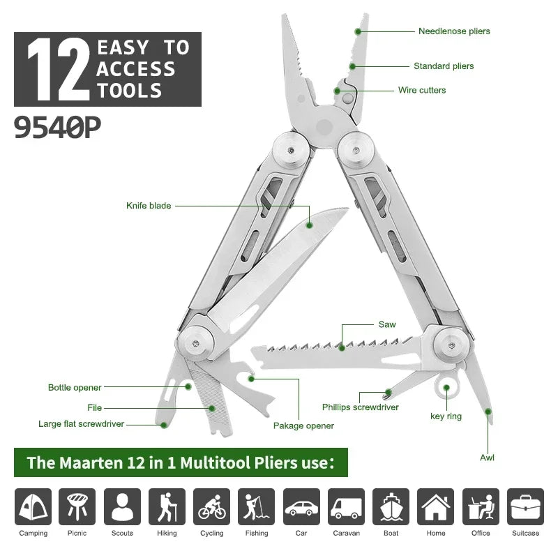 12-in-1 Professional Multitool Pliers