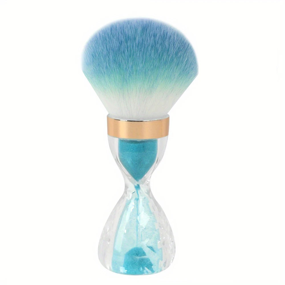 Pinceau à poussière pour ongles, manche en forme de sablier, pour enlever la poudre, brosse douce pour manucure et accessoires pour ongles en gel