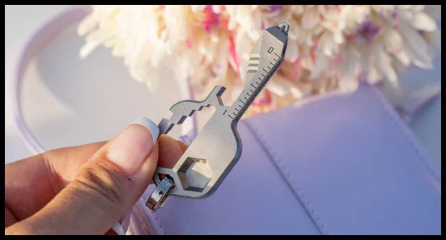 16-in-1 Key-Shaped Multi-Tool - TSA Safe Stainless Steel Keychain