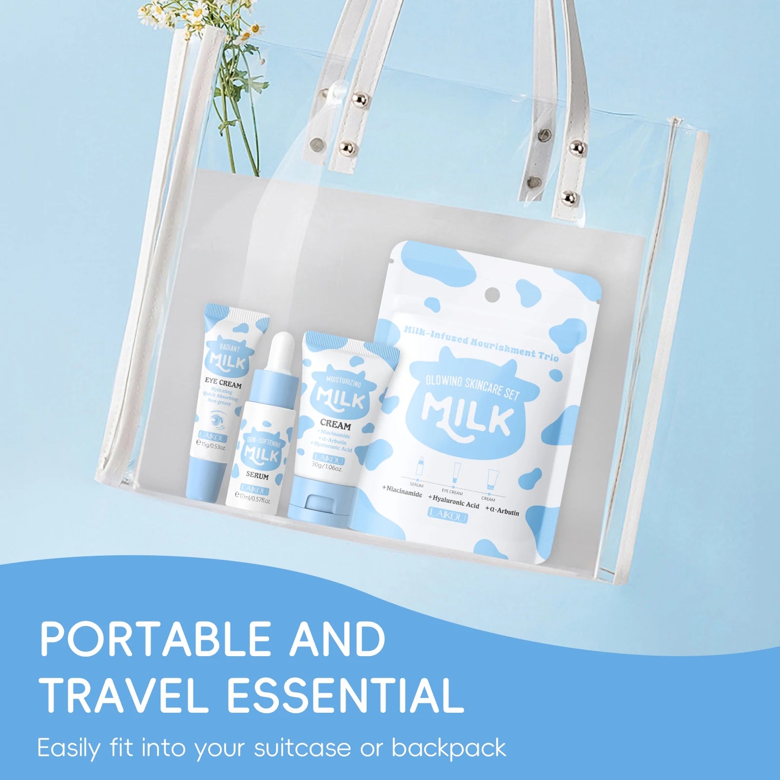 LAIKOU Milk Glowing Trio Set - Deep Nourishment & Hydrating Skincare Kit