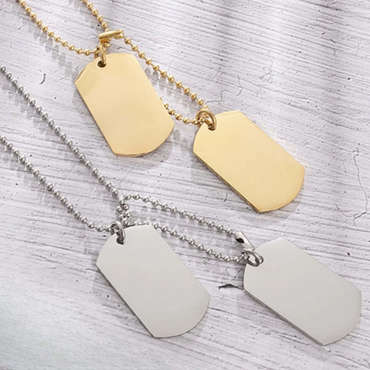 Collier avec plaque militaire - Acier inoxydable