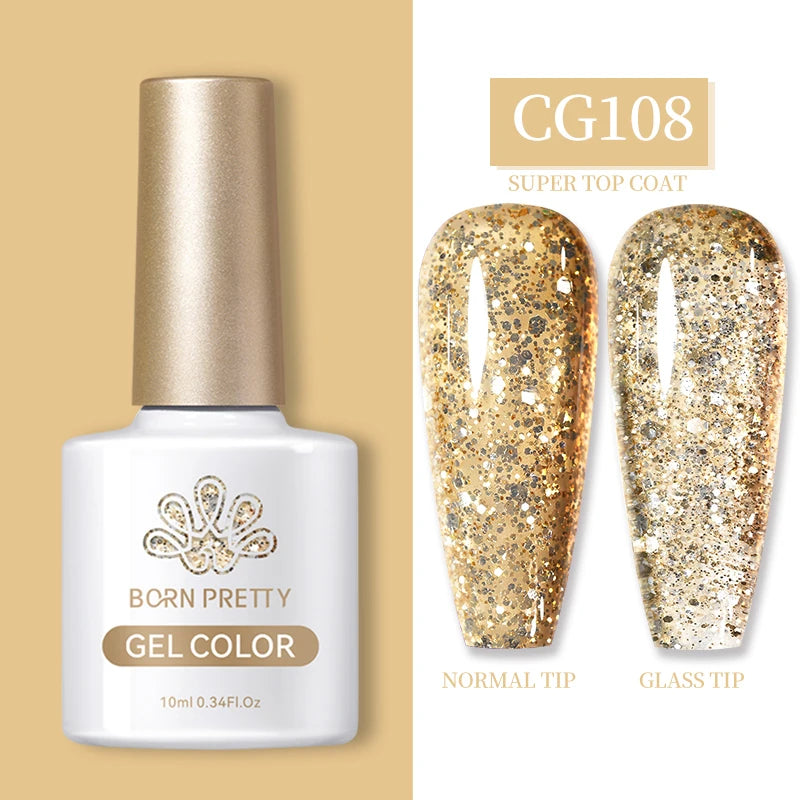 Vernis à ongles gel BORN PRETTY 10 ml, 130 couleurs, semi-permanent, semi-dissolvable, UV, base et top coat.