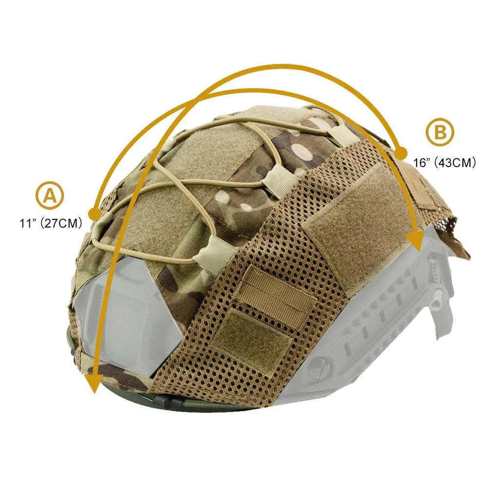 Tactical Helmet Cover - Multi-Camo Fast Helmet Cover for Airsoft & Paintball