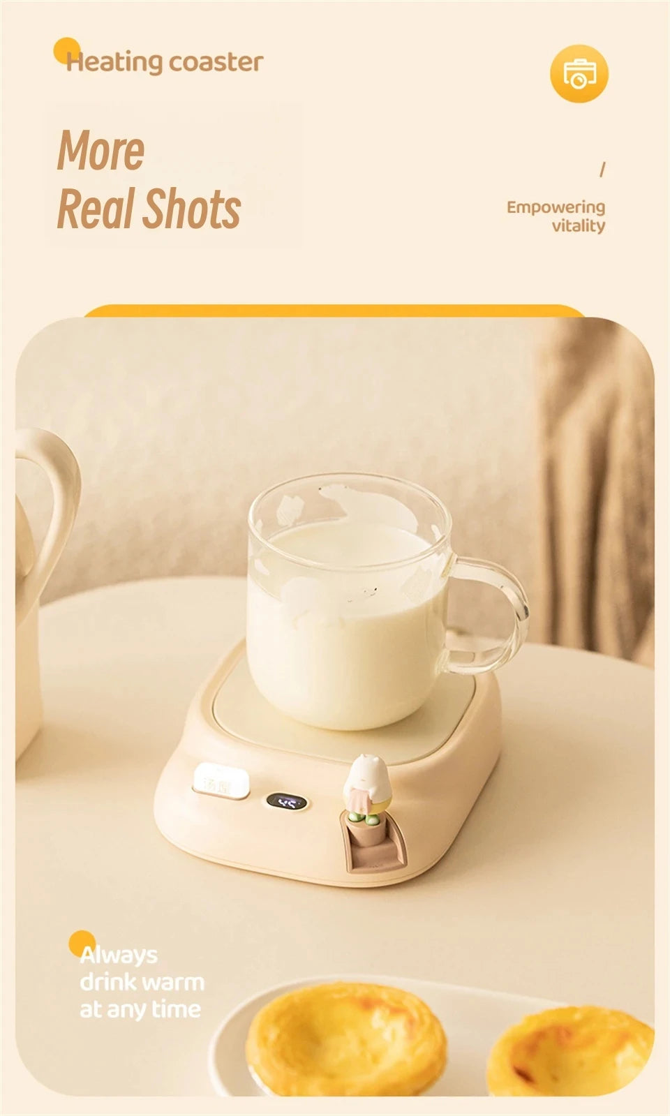 25W Coffee Mug Warmer Cup Heater Electric Hot Plate 4 Temperature Settings Warmer Cup Coaster for Tea Milk Water Heating Pad