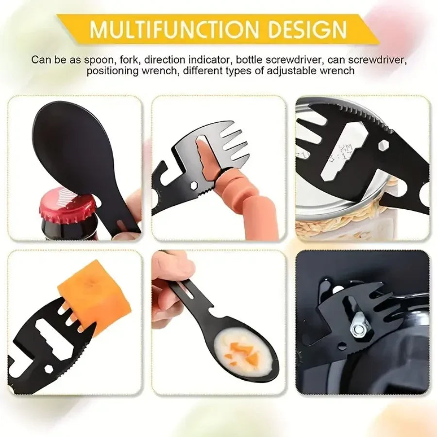 5-in-1 Survival EDC Multi-Tool - Camping Utensil Kit with Bottle Opener