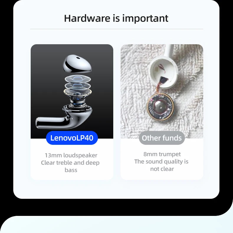Lenovo LP40 Wireless Bluetooth Earphones