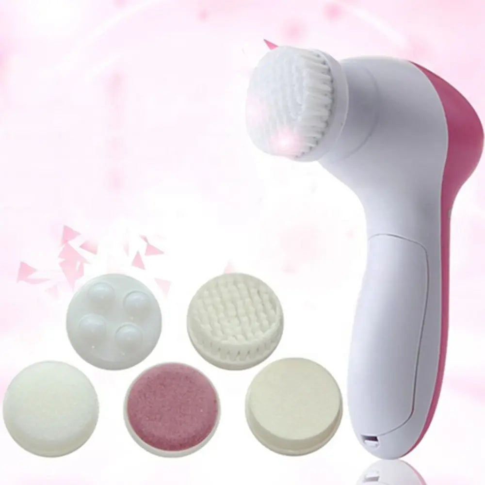 5-in-1 Electric Facial Cleansing Brush - Spa-Quality Skin Care System