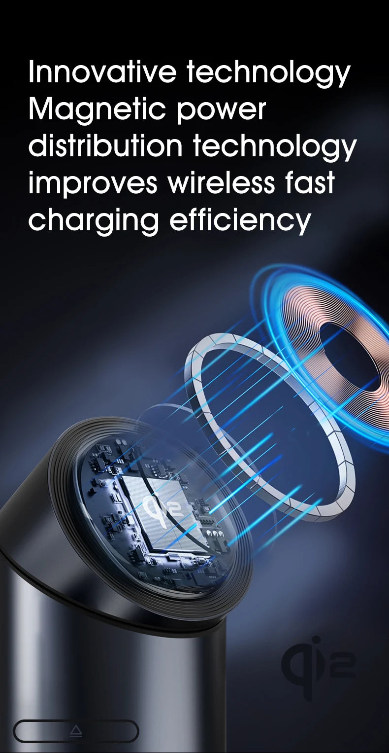 Chargeur sans fil magnétique intelligent Qi2 3 en 1 de 15 W avec rotation automatique pour Android, iPhone, iWatch et AirPods, station de charge rapide MagSafe