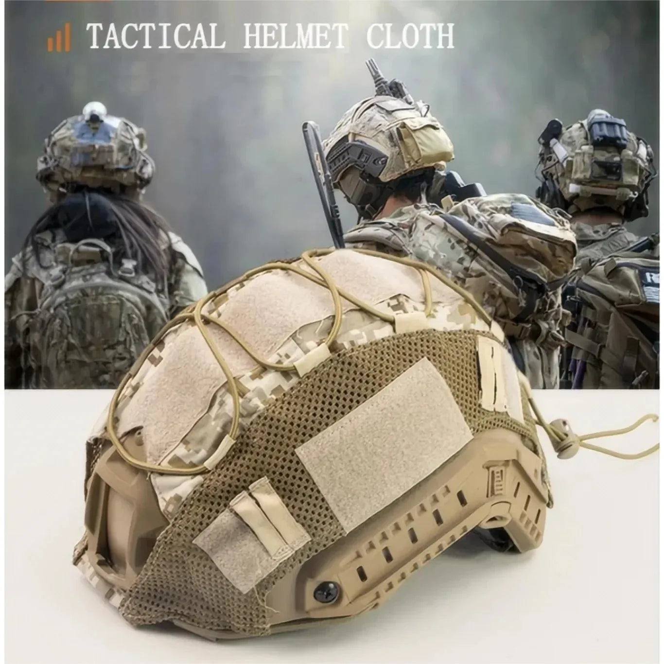 Tactical Helmet Cover - Multi-Camo Fast Helmet Cover for Airsoft & Paintball