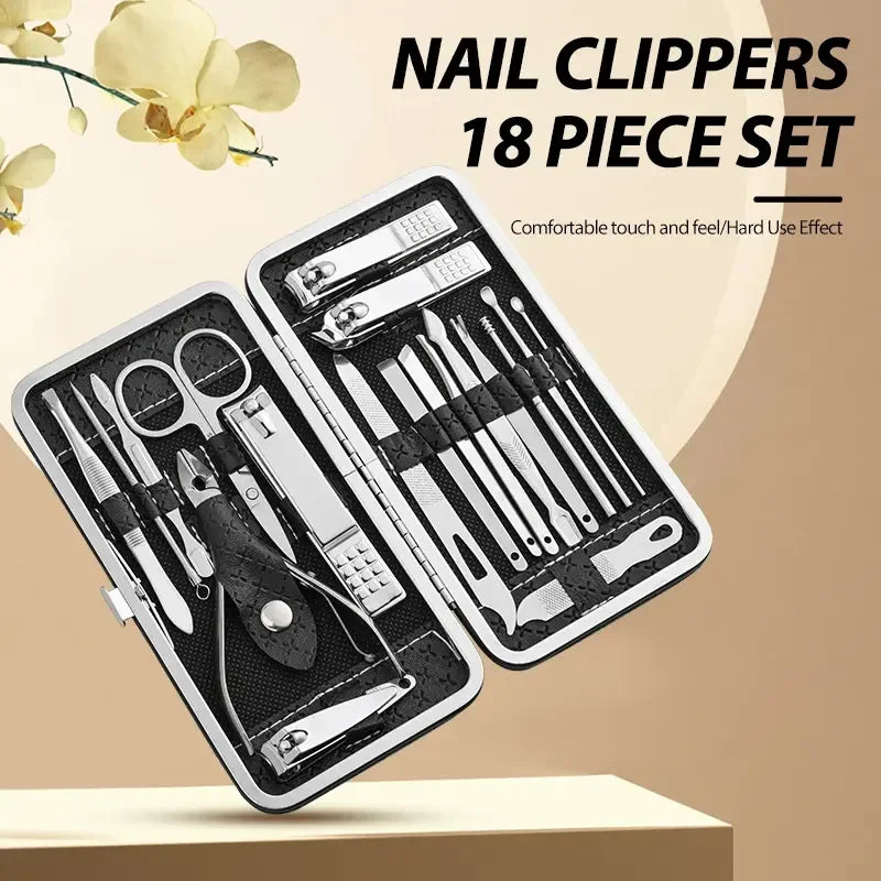 Kit complet de manucure et pédicure professionnel 19 pièces - Soin des ongles