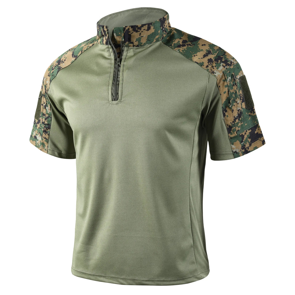 Camo Tactical Shirt Short Sleeve - Quick Dry Combat T-Shirt