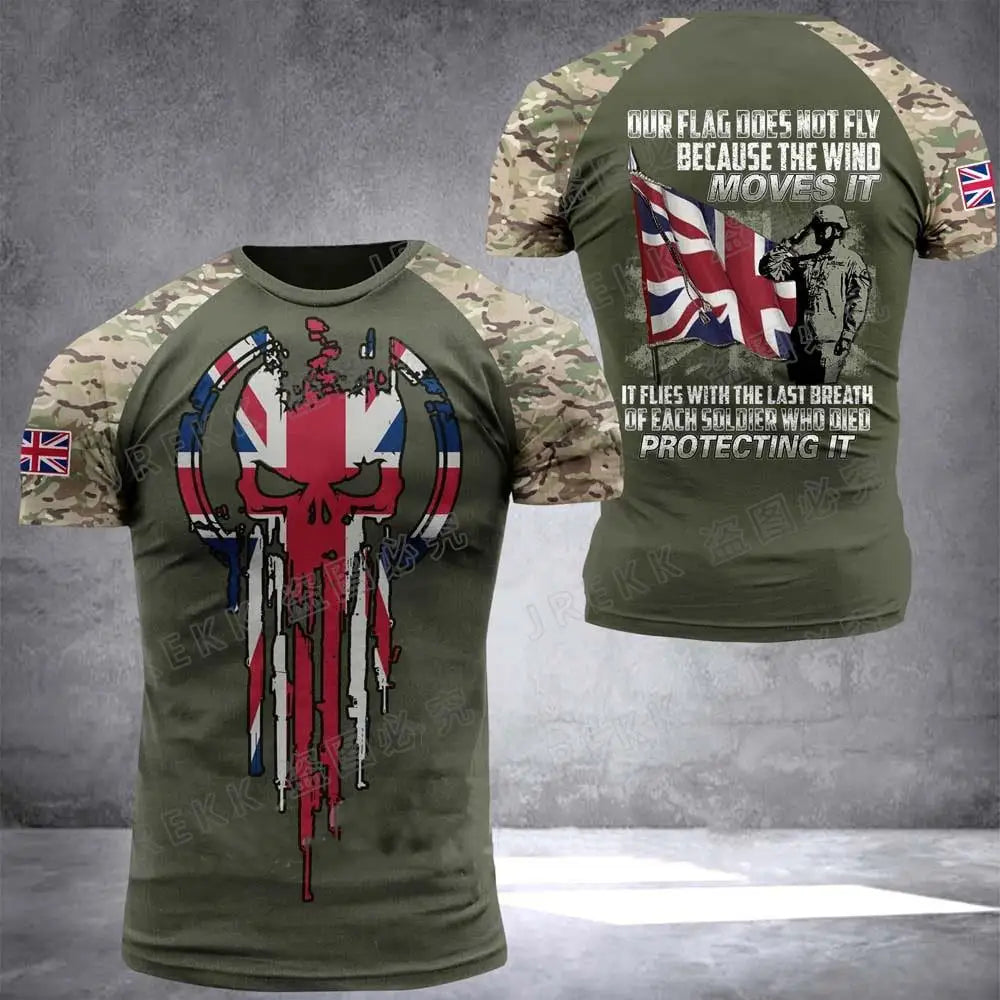 British Soldier Army Veteran T-Shirt - 3D Printed Camouflage Tee