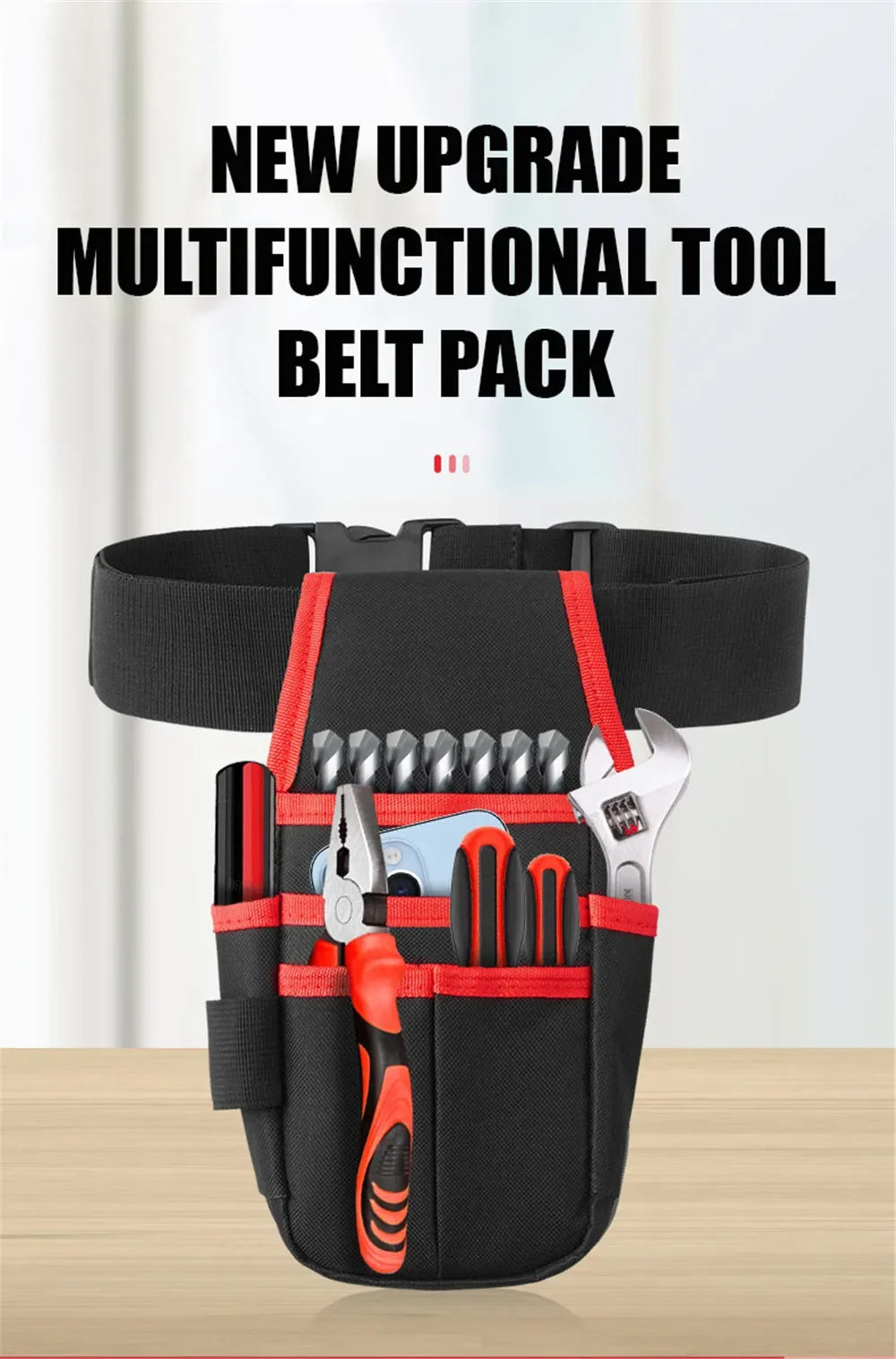 Sacoche ceinture à outils professionnelle - Pochette de rangement à 8 poches pour électriciens