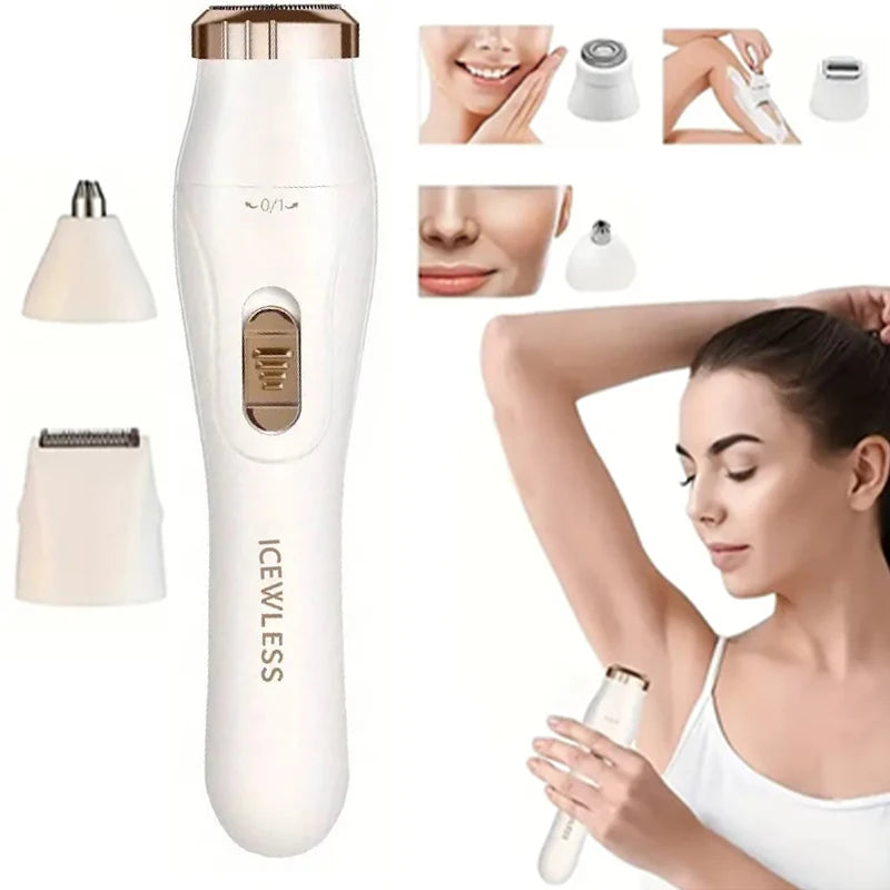 3-in-1 Electric Hair Removal Set - USB Rechargeable Trimmer for Nose, Body & Face