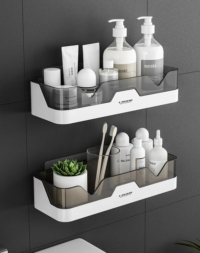 Bath Accessories Home Organizer Shower Shelves Wall Mount Bathroom Shelf WC Shampoo Holder Kitchen Storage Basket Cosmetic Rack