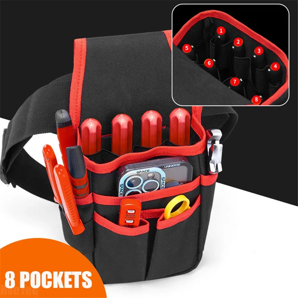 Sacoche ceinture à outils professionnelle - Pochette de rangement à 8 poches pour électriciens
