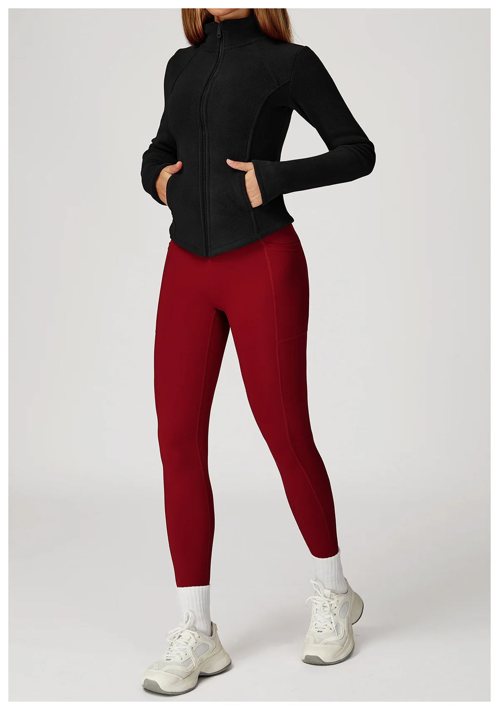 Sports Jacket Long Sleeve Women Zip Fitness Yoga Shirt Winter Warm Gym Top Activewear Running Coats Workout Clothes For Cycling
