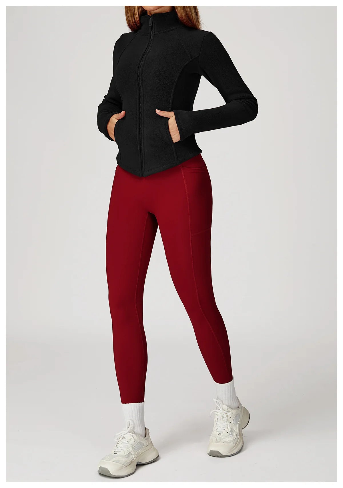 Sports Jacket Long Sleeve Women Zip Fitness Yoga Shirt Winter Warm Gym Top Activewear Running Coats Workout Clothes For Cycling