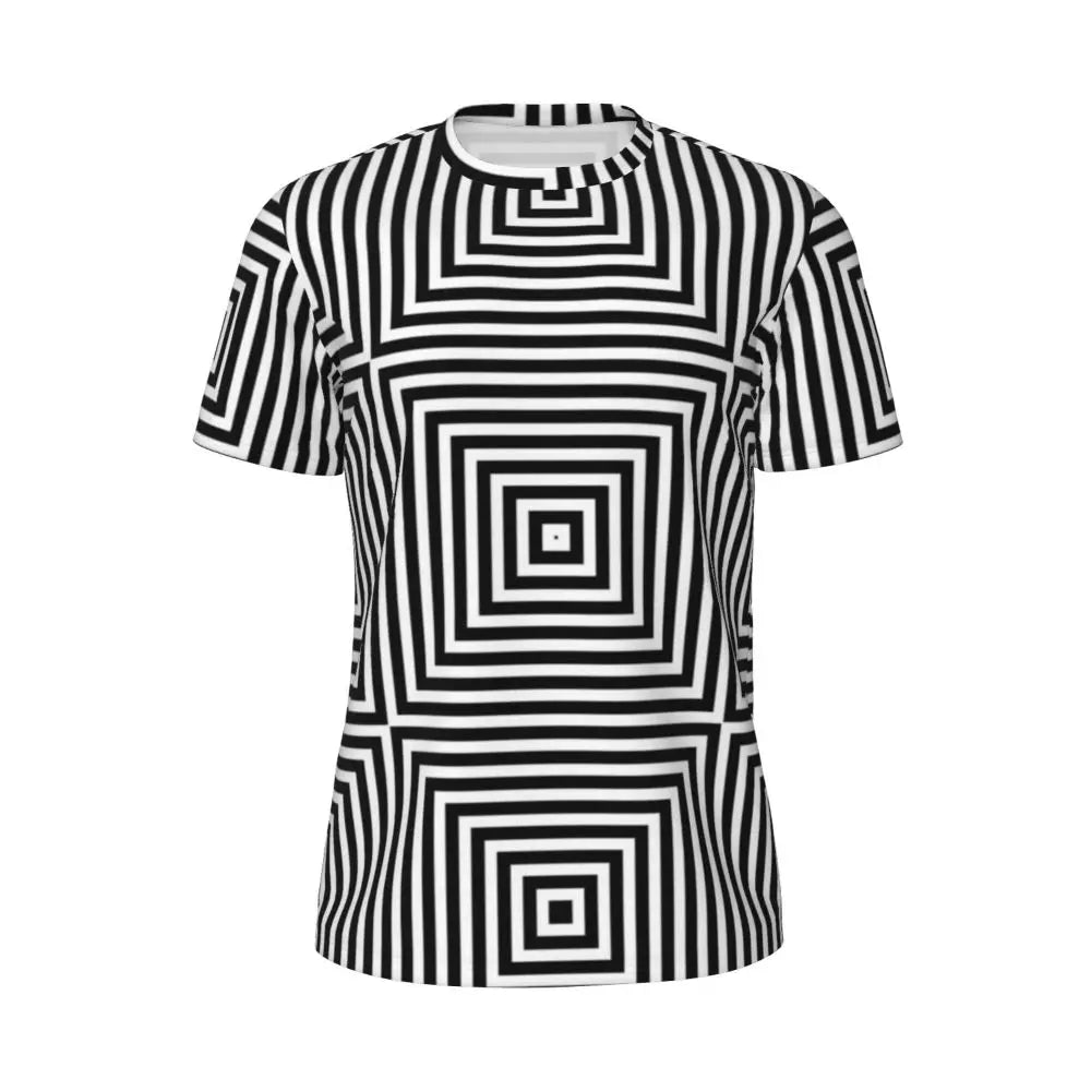 Gym T-Shirt Mondrian Line - Colorful Plaid Y2K Retro Graphic Tee