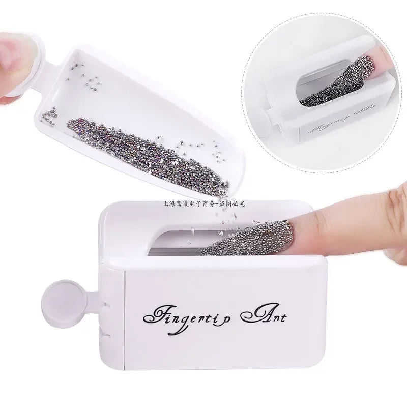 Kit de manucure double couche avec paillettes, poudre, sequins et strass. Boîte de rangement portable et recyclable. Accessoires inclus.