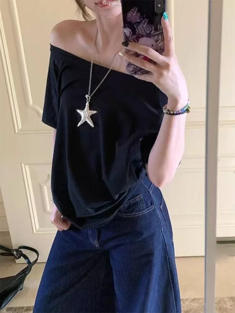 Off Shoulder T-Shirt Women - Sexy Korean Trendy Street Style Top