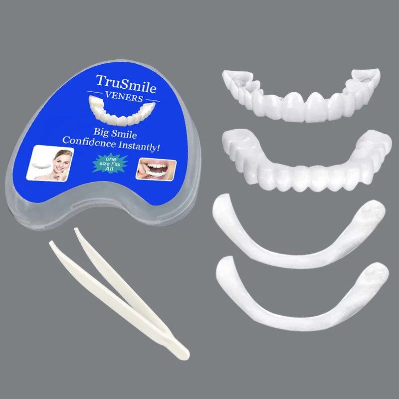 Veneer Snap-on Teeth Kit Fake Temporary Tooth Whitening Replacement Temporary Tooth Replacement White Snap Repair Fitting Kit