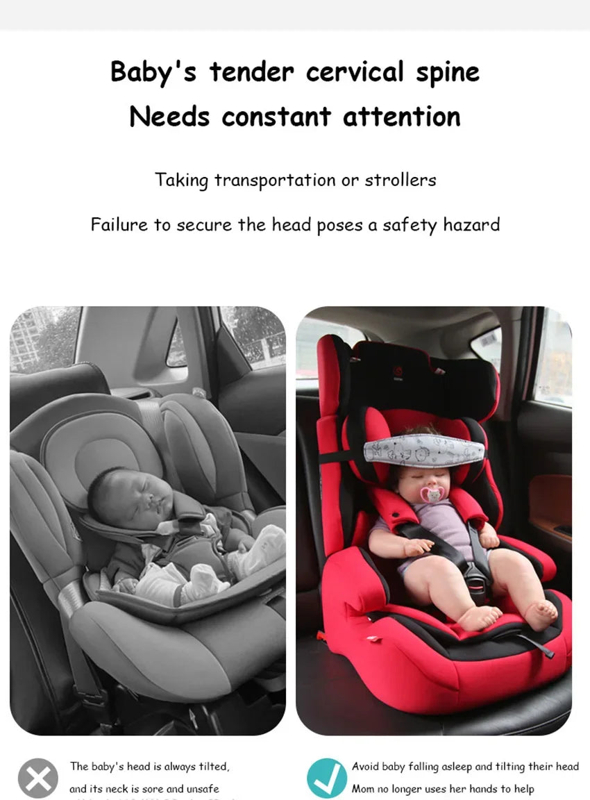 Ceinture de sécurité auto pour enfants et tout-petits, aide au sommeil en voyage, sangle de maintien de la tête, support de tête intégré