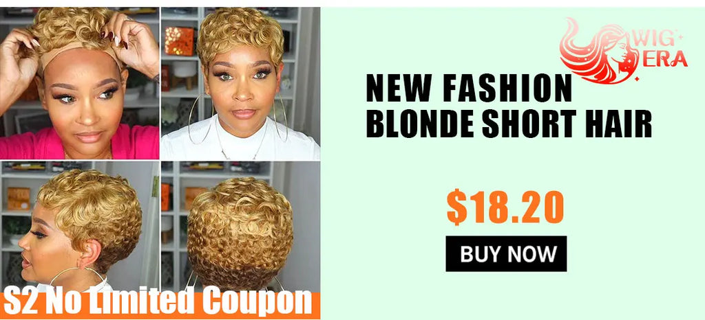 Perruque synthétique WIGERA Highlight, coupe pixie courte et lisse, style bob, mélange miel doré et noir, pour femme