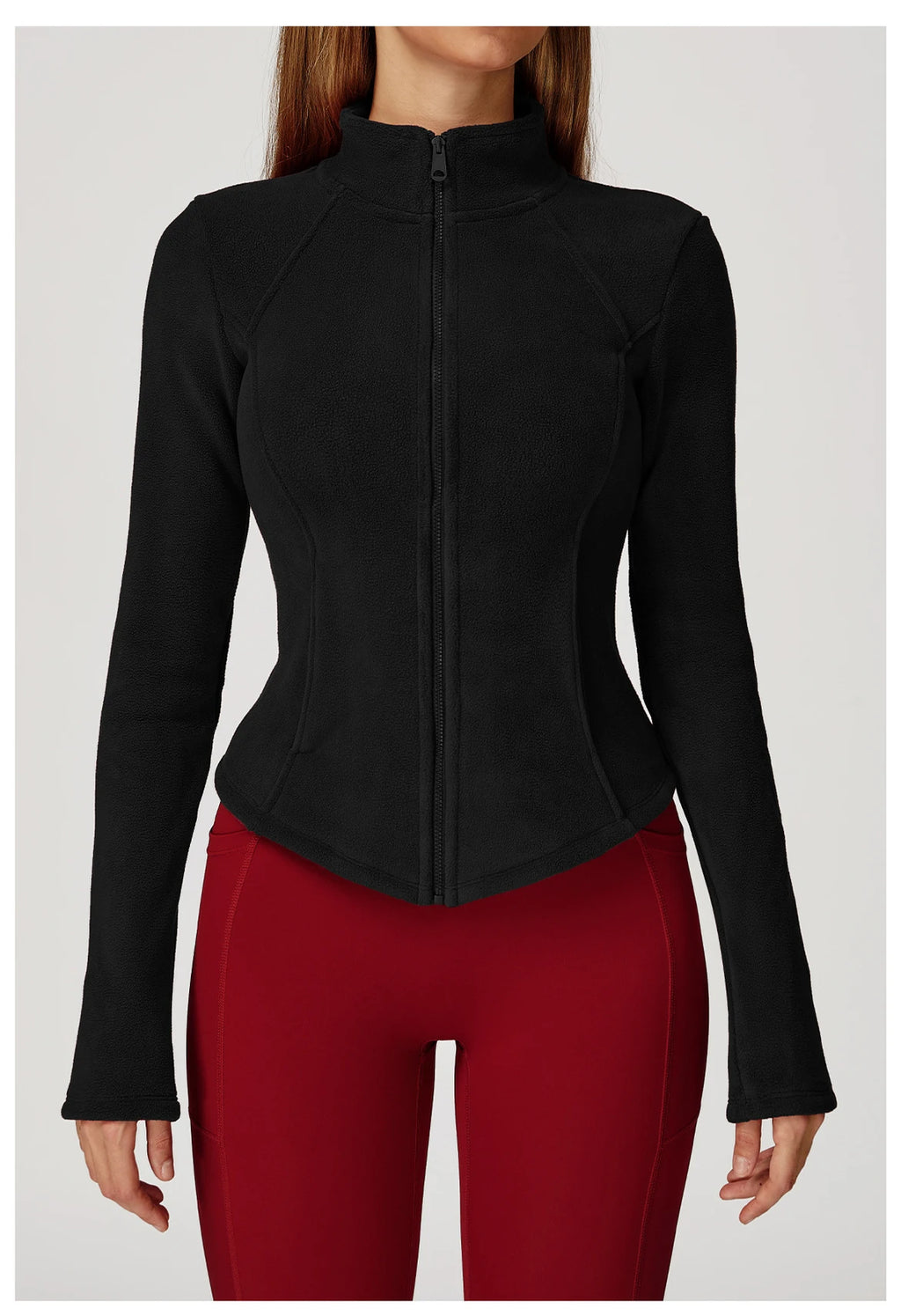 Sports Jacket Long Sleeve Women Zip Fitness Yoga Shirt Winter Warm Gym Top Activewear Running Coats Workout Clothes For Cycling