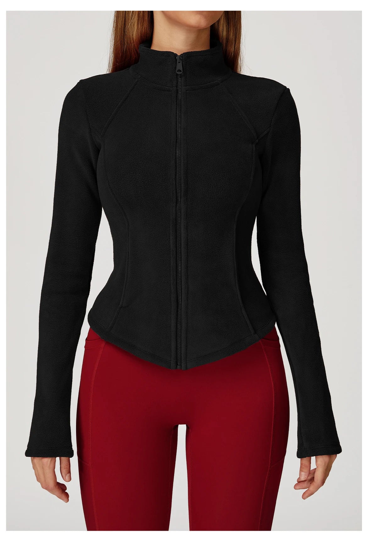 Sports Jacket Long Sleeve Women Zip Fitness Yoga Shirt Winter Warm Gym Top Activewear Running Coats Workout Clothes For Cycling