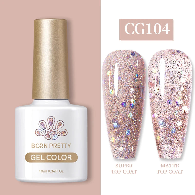 Vernis à ongles gel BORN PRETTY 10 ml, 130 couleurs, semi-permanent, semi-dissolvable, UV, base et top coat.