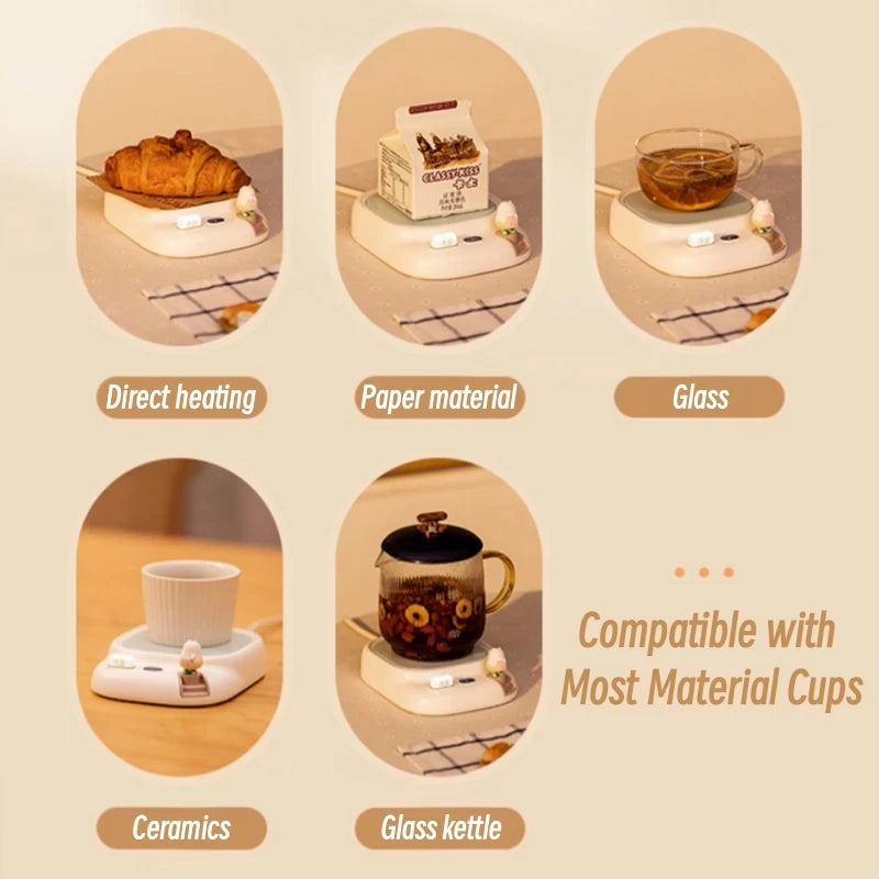25W Coffee Mug Warmer Cup Heater Electric Hot Plate 4 Temperature Settings Warmer Cup Coaster for Tea Milk Water Heating Pad
