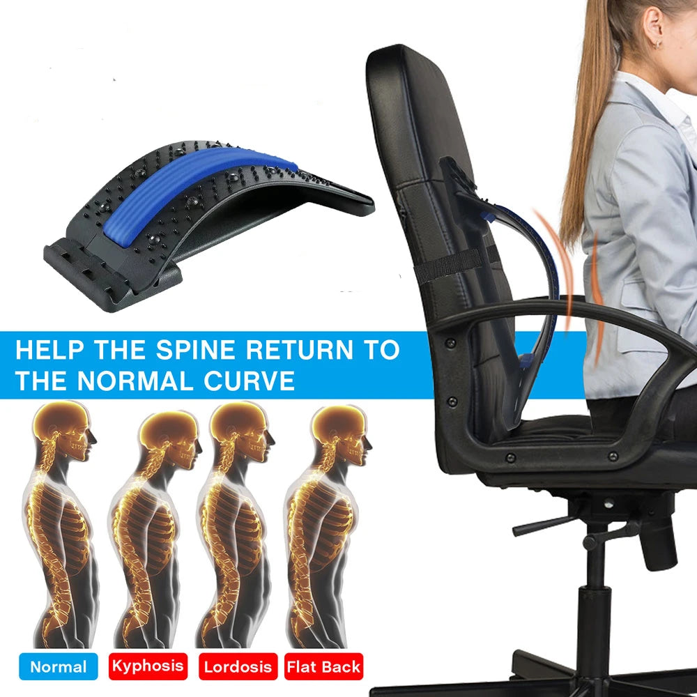 Appareil de massage magnétique du dos pour détendre les muscles, correcteur de posture, étirement du dos et de la colonne vertébrale, soutien lombaire et soulagement de la douleur