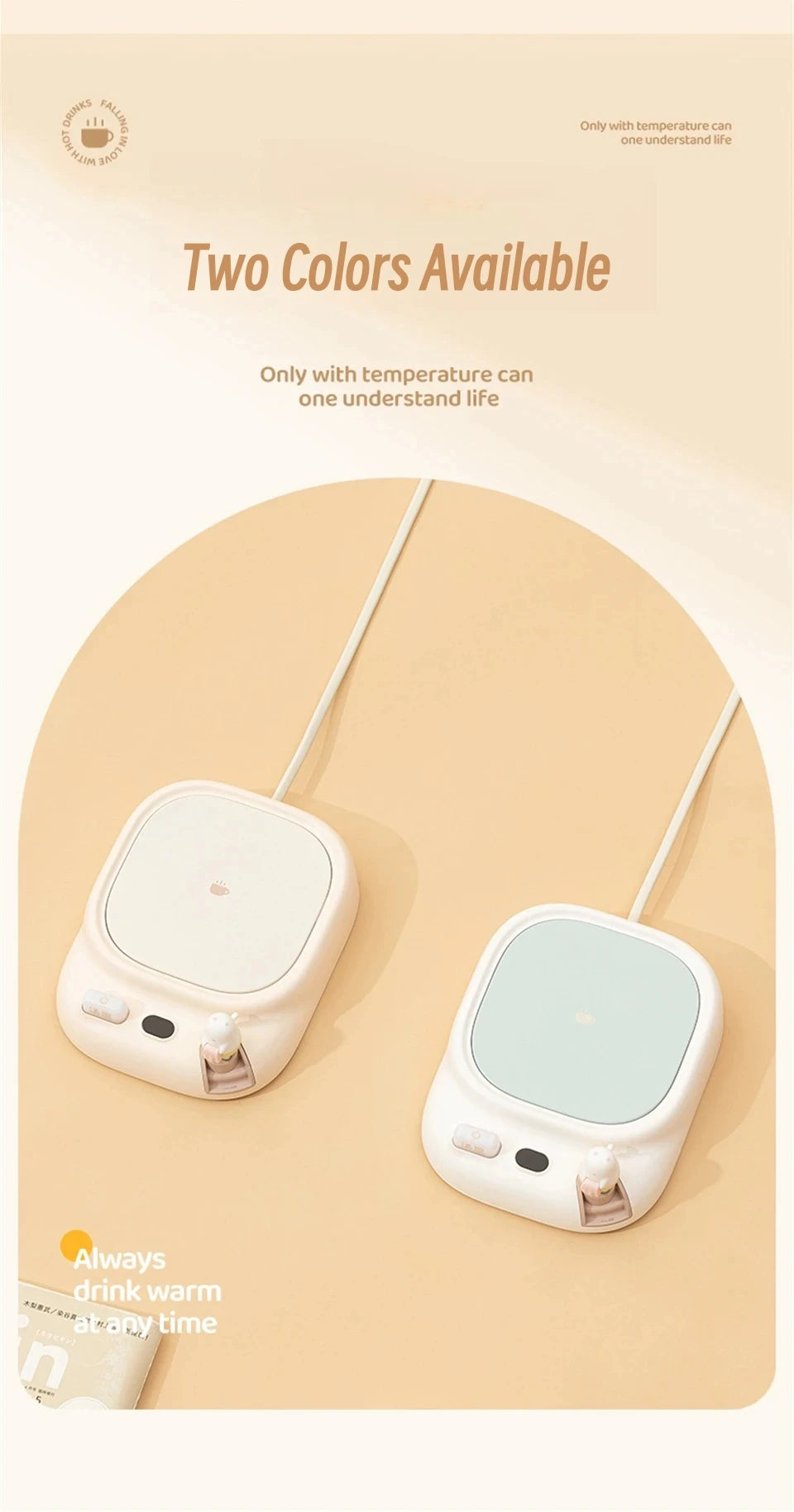 25W Coffee Mug Warmer Cup Heater Electric Hot Plate 4 Temperature Settings Warmer Cup Coaster for Tea Milk Water Heating Pad