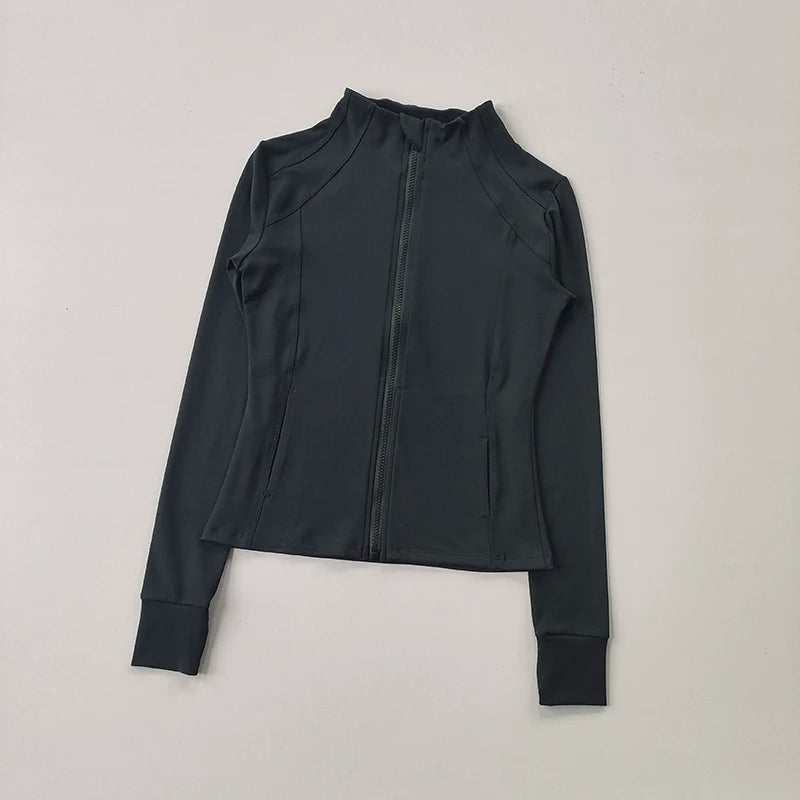 Sports Coat, Women's Autumn and Winter Slim Fit, Professional Quick Drying Clothes Slimming Sports Long Sleeved Prati Yoga Top