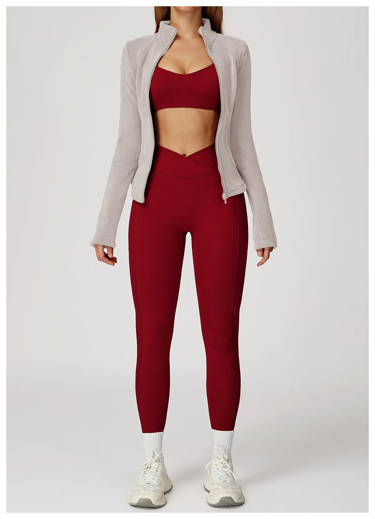 Sports Jacket Long Sleeve Women Zip Fitness Yoga Shirt Winter Warm Gym Top Activewear Running Coats Workout Clothes For Cycling