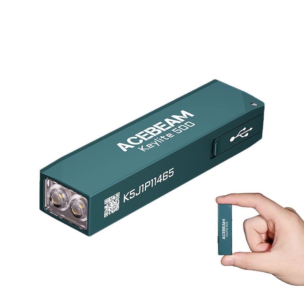 ACEBEAM Keylite 500 EDC Tactical Flashlight - Rechargeable with Self-Defense Strobe