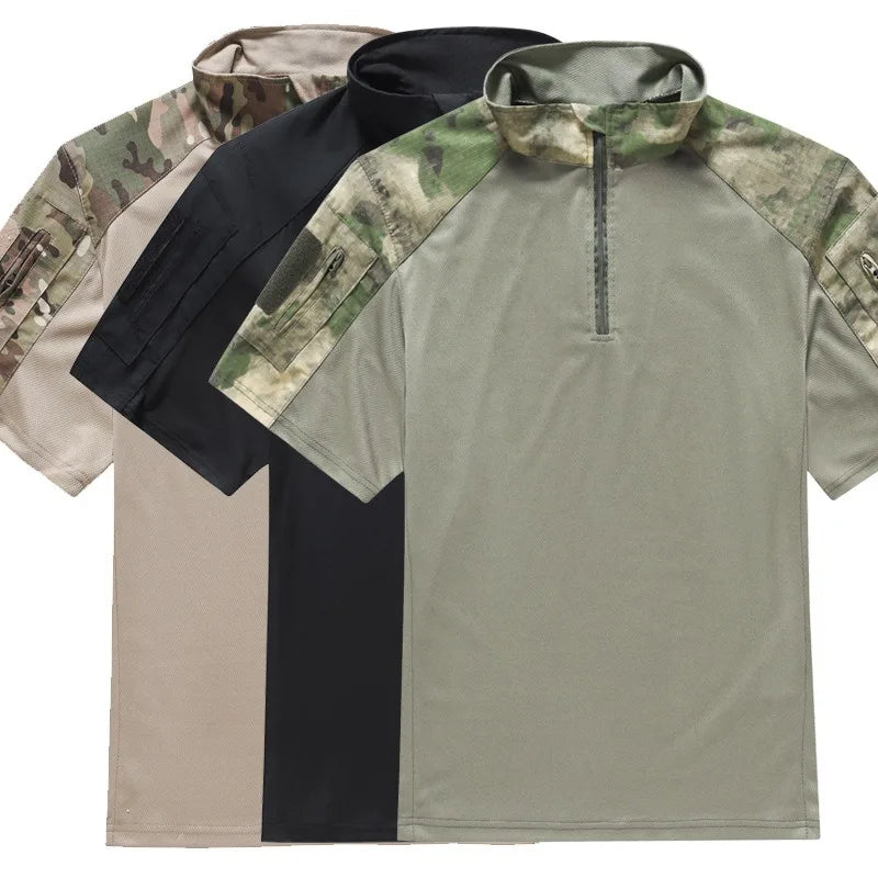 Camo Tactical Shirt Short Sleeve - Quick Dry Combat T-Shirt
