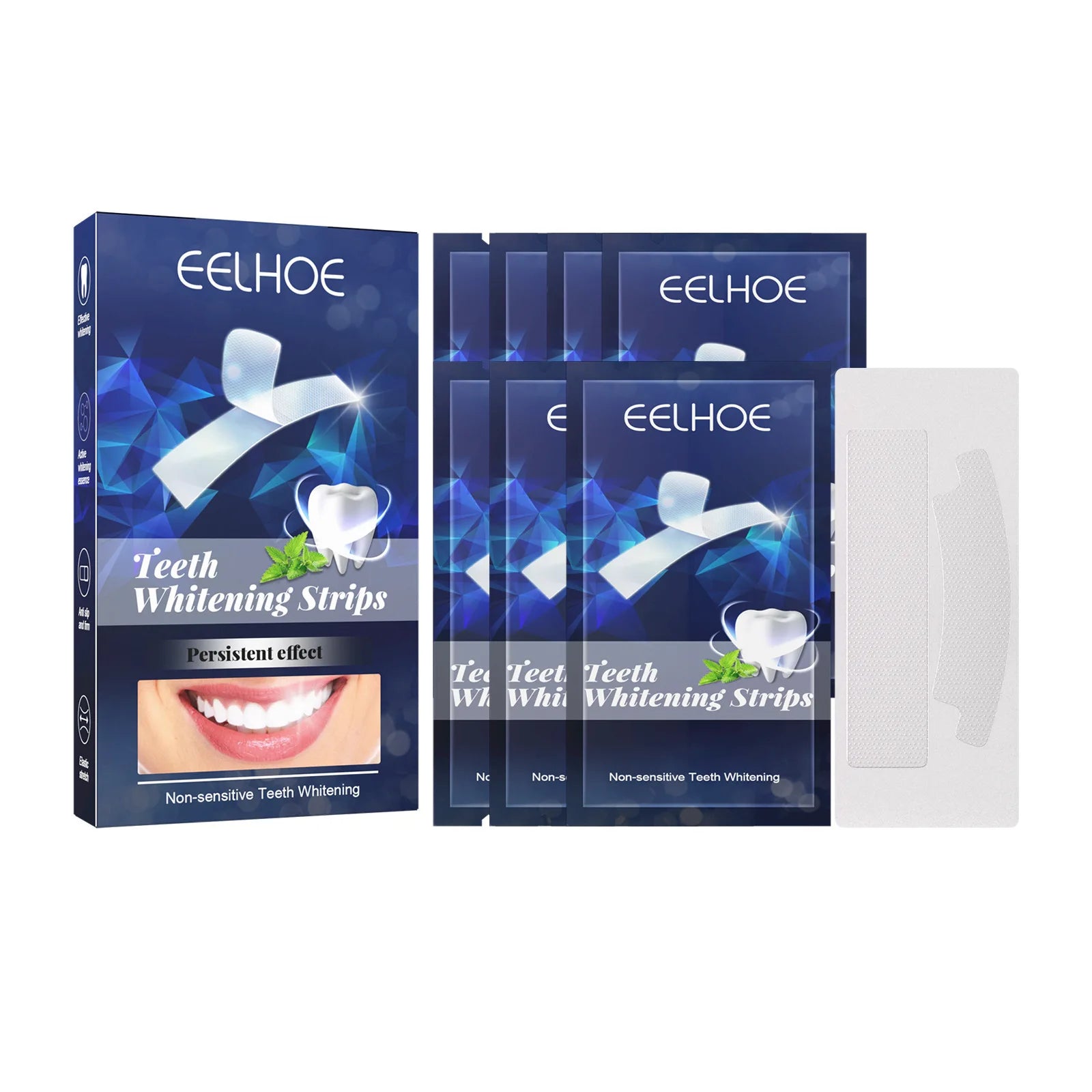 Teeth Whitening Stickers Mint White Teeth Gel Tooth Whitener Strips Teeth Yellow Smoke Stains Tea Stains Oral Hygiene Care