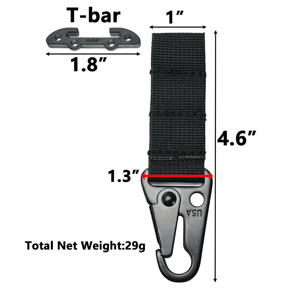 MOLLE T-Mount Carabiner Clip - Tactical Gear Attachment Hook