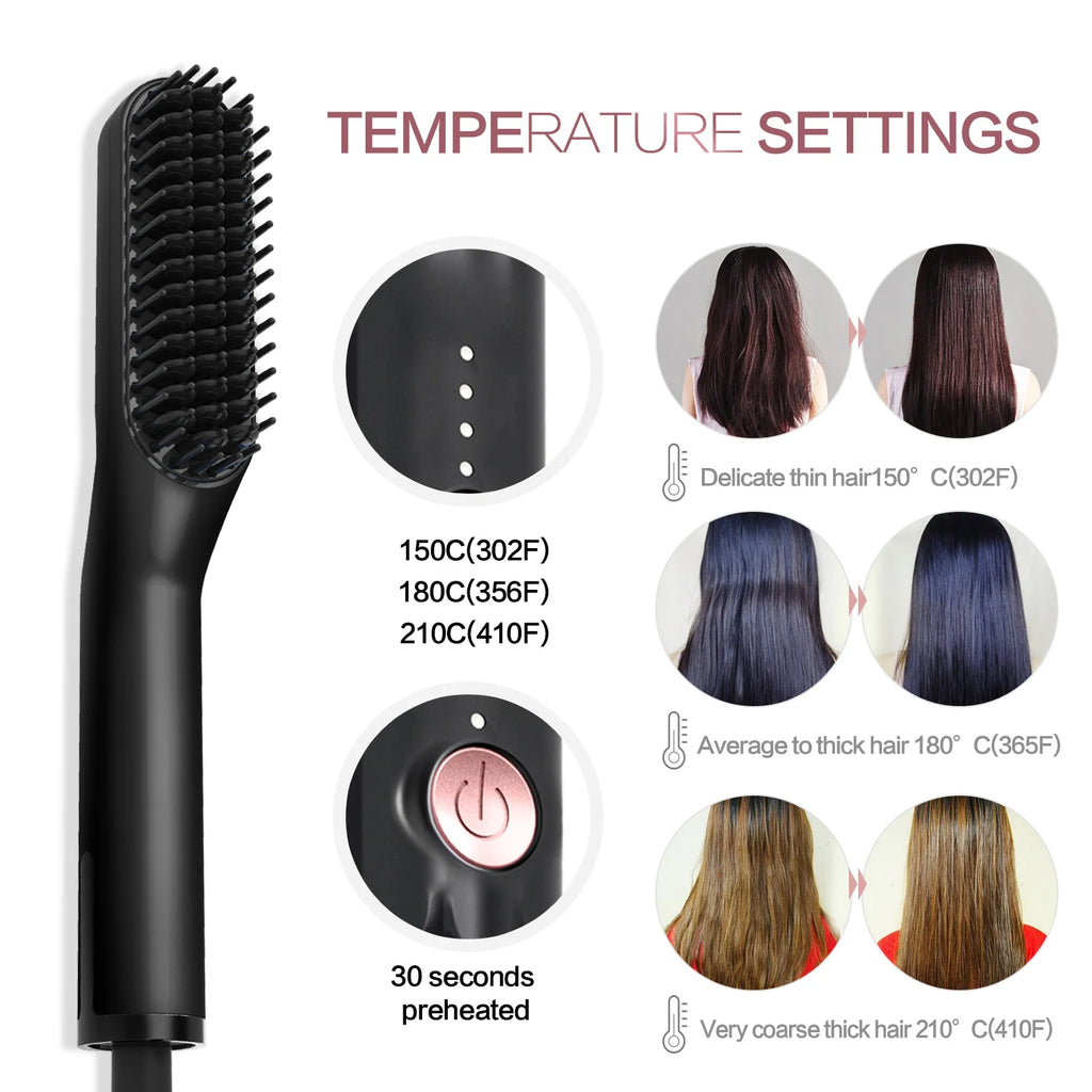 Electric Hair Straightening Brush with Ionic Technology