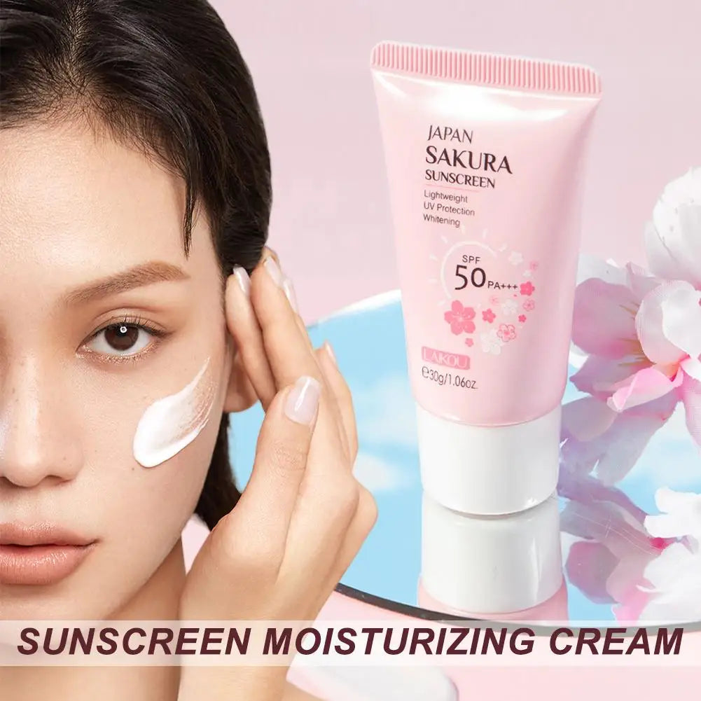 Sakura Sunscreen Cream SPF50 - Moisturizing UV Protection for Face & Body
