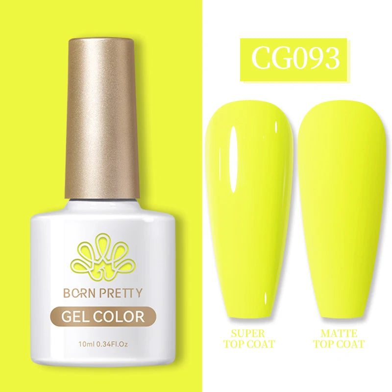 Vernis à ongles gel BORN PRETTY 10 ml, 130 couleurs, semi-permanent, semi-dissolvable, UV, base et top coat.