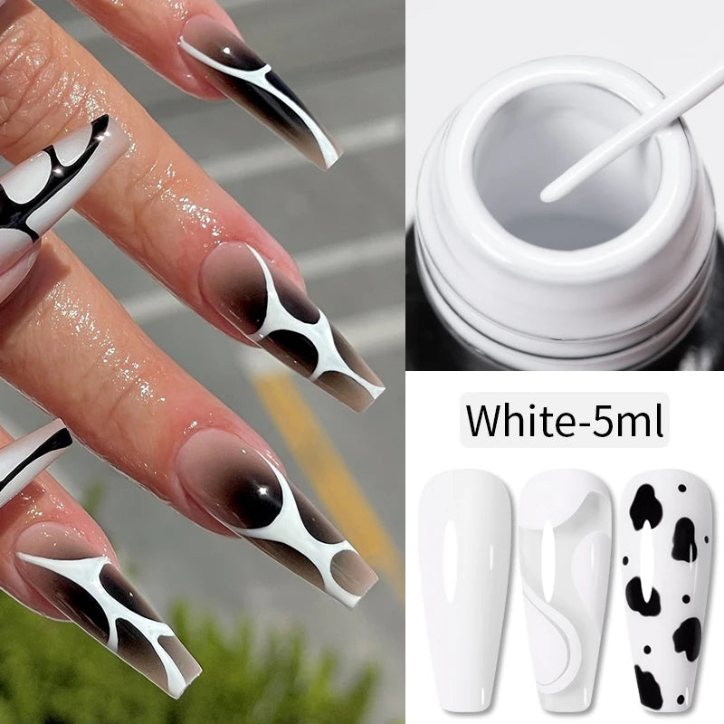 5ML Gold Silver Metallic Liner Paint Gel Polish Chrome Mirror Metal Effect Super Bright French UV LED Semi Permanent Nail Gel