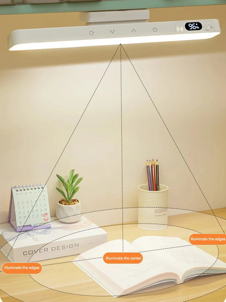 Lampe de table tactile intelligente, lampe de bureau magnétique avec batterie intégrée de 2000 mAh, lampe de chevet rechargeable avec miroir et lampe de lecture intégrée.