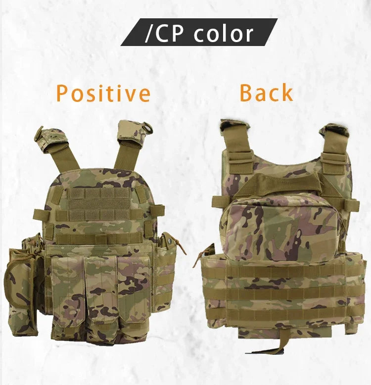 6094 Military Combat Army Wargame VestNylon Pouch Molle Gear Tactical Vest Body Armor Hunting Plate Carrier Airsoft Accessories
