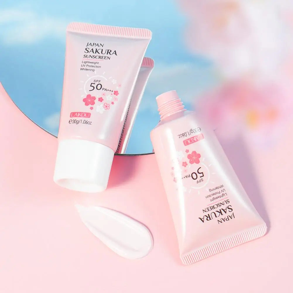 Sakura Sunscreen Cream SPF50 - Moisturizing UV Protection for Face & Body