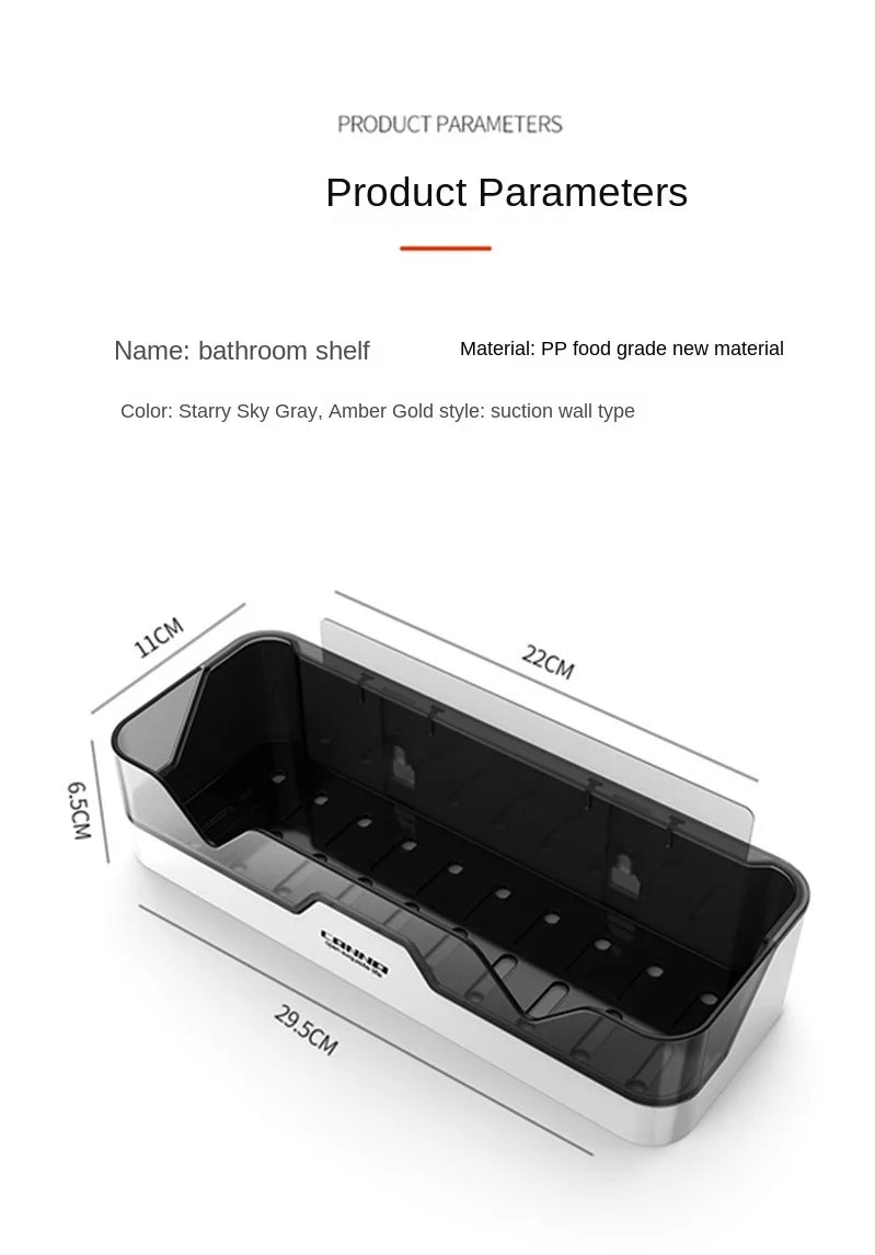 Bath Accessories Home Organizer Shower Shelves Wall Mount Bathroom Shelf WC Shampoo Holder Kitchen Storage Basket Cosmetic Rack